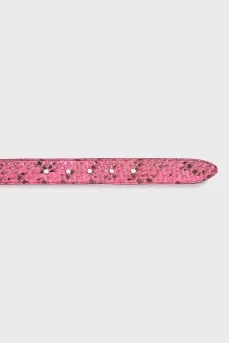 Snake leather belt with print