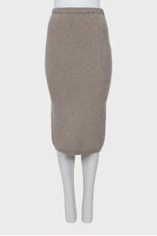 Cashmere fitted skirt