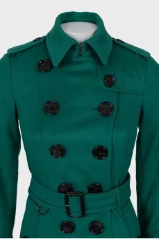 Double-breasted cashmere coat