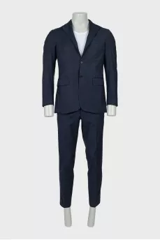 Men's blue wool suit