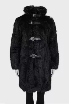 Black faux fur coat With Tag