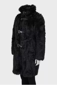 Black faux fur coat With Tag
