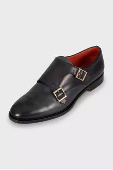 Leather shoes with gold fittings