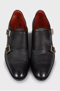 Leather shoes with gold fittings