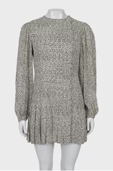 Straight cut dress with animal print