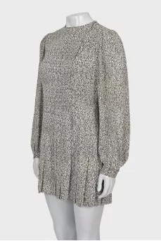 Straight cut dress with animal print