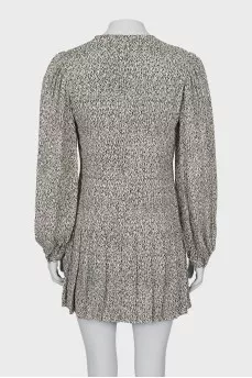 Straight cut dress with animal print