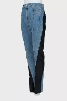 High waisted jeans with raised seams