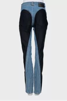 High waisted jeans with raised seams