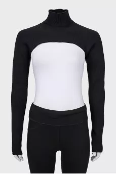 Crop top with high neck