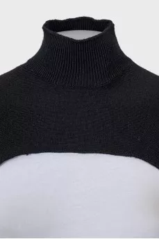 Crop top with high neck