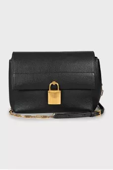 Leather bag with gold clasp