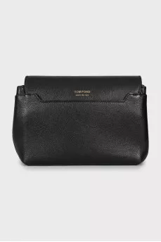 Leather bag with gold clasp
