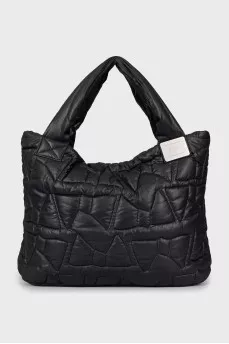 Quilted zippered shopper bag
