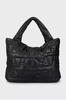 Quilted zippered shopper bag
