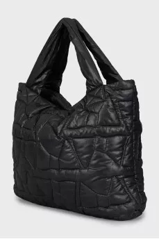 Quilted zippered shopper bag