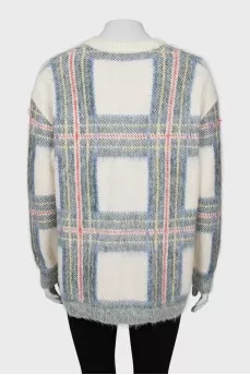 Loose sweater with long pile