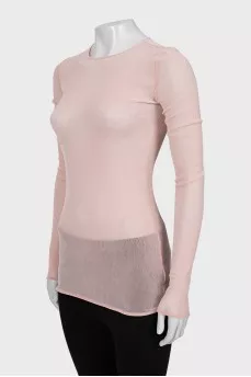 Transparent long sleeve with tag