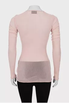 Transparent long sleeve with tag