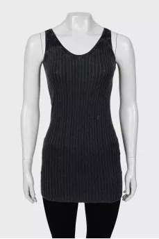 Fitted cashmere and silk tank top