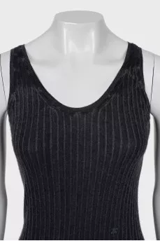 Fitted cashmere and silk tank top