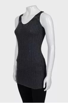 Fitted cashmere and silk tank top