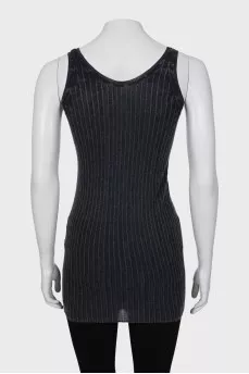Fitted cashmere and silk tank top