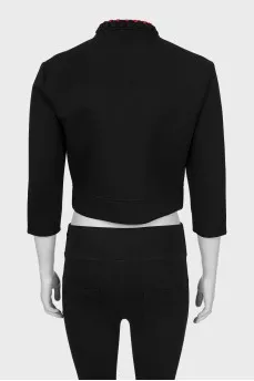 Укорочений жакет із в'язаним коміром