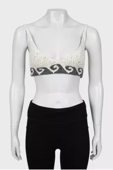 Knitted top with straps