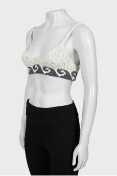 Knitted top with straps