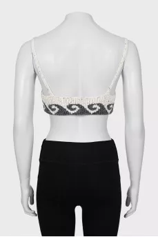 Knitted top with straps