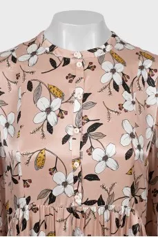Fitted dress with printed buttons