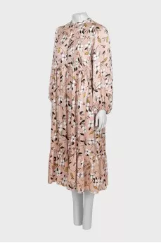 Fitted dress with printed buttons