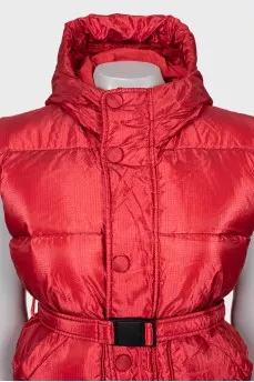 Red quilted vest