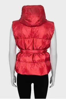Red quilted vest