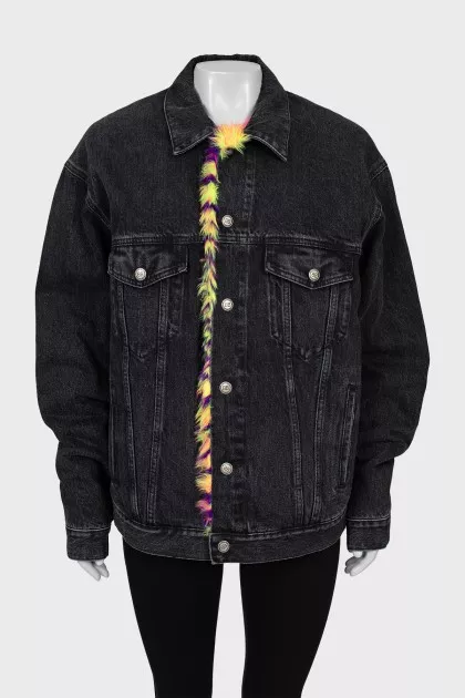 Oversized insulated denim jacket
