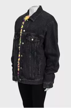 Oversized insulated denim jacket