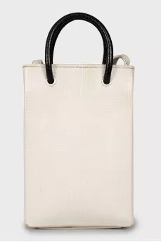 Leather crossbody bag with branded logo