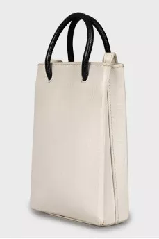 Leather crossbody bag with branded logo