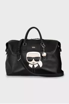 Eco-leather travel bag with brand logo
