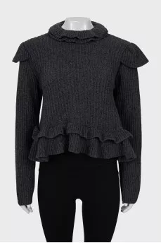 Cropped sweater with open back