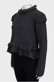 Cropped sweater with open back