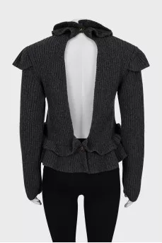 Cropped sweater with open back