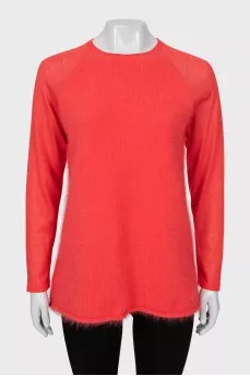 Red sweater with long pile