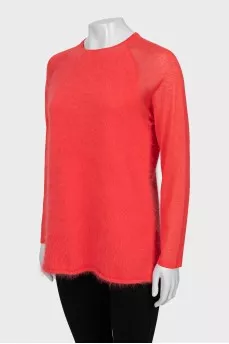 Red sweater with long pile
