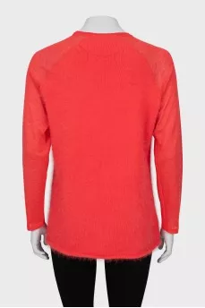 Red sweater with long pile