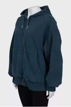 Double-sided blue hoodie