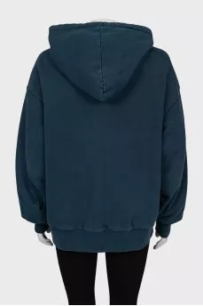 Double-sided blue hoodie