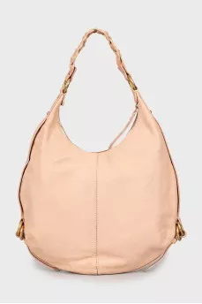 Leather hobo bag with braided strap