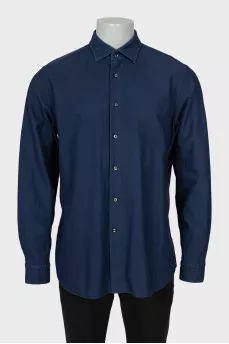 Men's blue shirt with small print